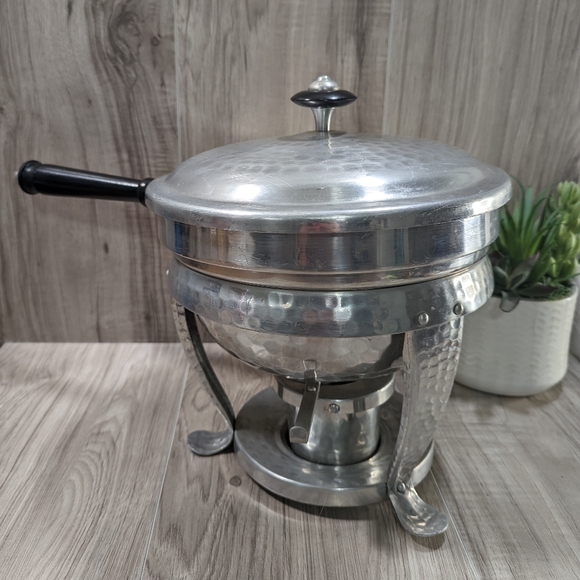 Vintage Kitchen Vintage 6s Retro Hammered Silveraluminum Sterno